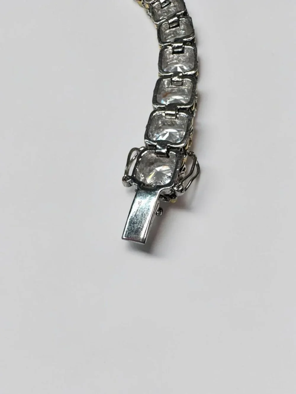 Park Lane Bracelet Clear Crystal Rhinestone Two Tone Ornate Link Vintage 1980s - Picture 3 of 7